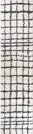 Jonathan Y Designs Arenal Geometric Grid Shag Area Rug in White/gray at Nordstrom, Size 5Ft 0In X 8Ft 0In