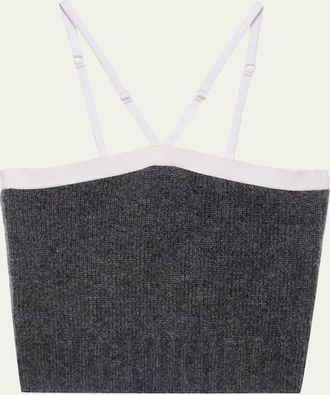 Prada Cashmere-Wool Knit Crop Tank Top