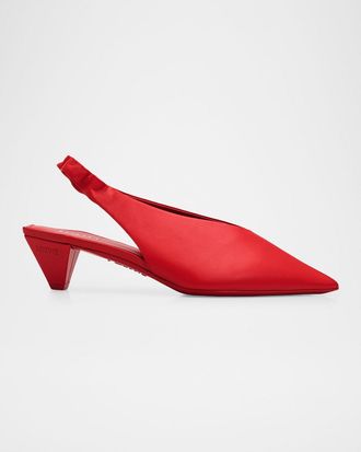 Loewe 45mm Origami Cubic Leather Slingback Pumps