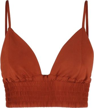 Federica Tosi Gebreide Crop Top - Dames - Tops zonder mouwen - Oranje - M - Tops