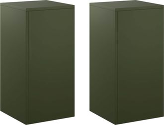 vidaXL Soporte De Plantas 2 Pcs Verde Oliva 30 X 30 X 60 Cm Acero Vidaxl