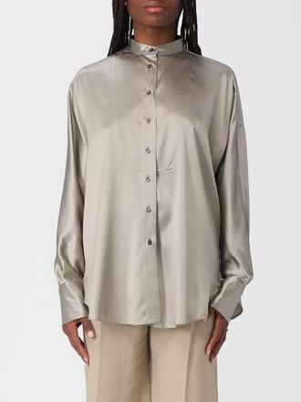 Brunello Cucinelli Camicia in seta con collo alla coreana Brunello Cucinelli