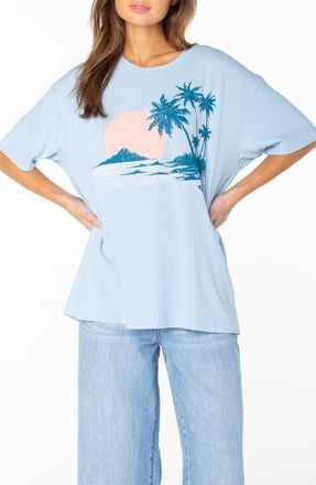 Roxy Classic Scene Oversize Cotton Graphic T-Shirt in Cerulean at Nordstrom, Size X-Large