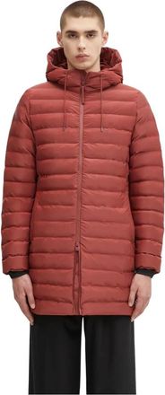 Rains Lohja Curve W3T3 Hooded Puffer Coat - Heren - Winterjassen - Oranje - S - Leer - Jassen
