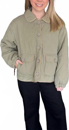Mustard Seed Sloane Quilted Jacket In Sage Green