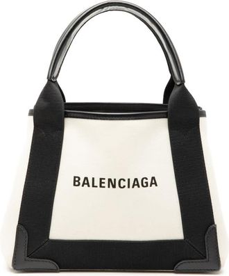 Balenciaga Pre-owned Balenciaga Canvas Navy Cabas XS Unisex 390346
