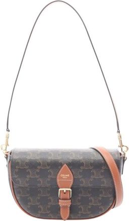 Celine Pre-owned Celine Triomphe Coated Canvas Folco Satchel Ladies 28OST6TJUU71CQN5