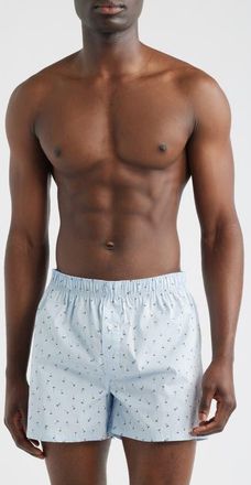 Nordstrom Modern Woven Cotton Boxers in Blue Simple Sailboats at Nordstrom, Size Xx-Large