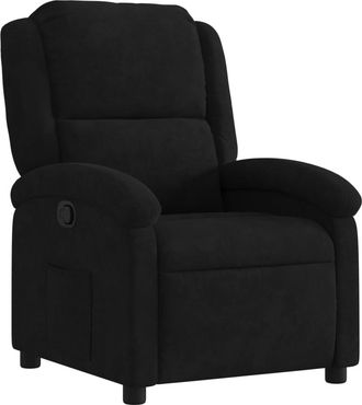 vidaXL Sill&oacute;n Reclinable De Terciopelo Negro Vidaxl