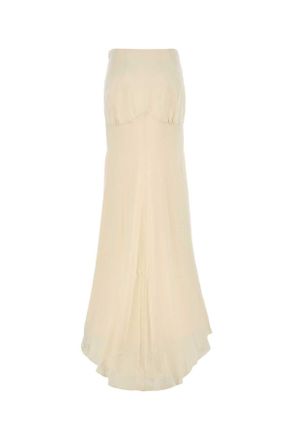 ARMARIUM Womens Cream Satin Rima Skirt Gonne