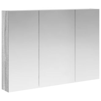 vidaXL Armario Con Espejo De Ba&ntilde;o Sonoma Gris 100 X 14,5 X 70 Cm Vidaxl