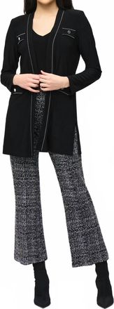 Joseph Ribkoff Contrast Stitch Trim Cardigan In Black