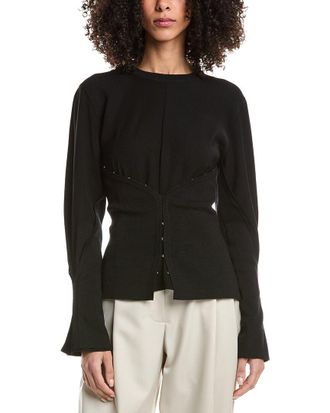 3.1 Phillip Lim Wool Knit Crepe Combo Corset Top