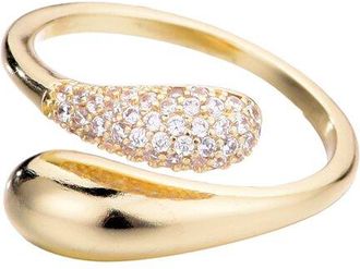 Adornia Adornia 14K Plated Cz Curved Bands Ring