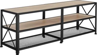 TecTake Mueble bajo para televisor, madera industrial clara, roble Sonoma