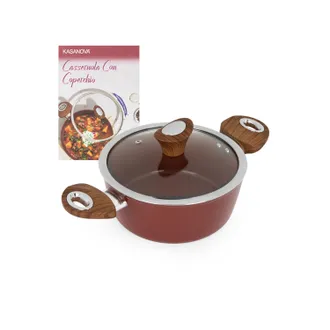 KASANOVA Casseruola 20 cm con coperchio burgundy New Ceramic