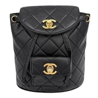 Chanel Pre-owned Matelasse Rugzak - Dames - Pre-owned - Zwart - Maat: ONE Size Leer