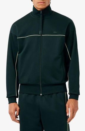 Lacoste Loose Fit Quarter Zip Pullover in Forest Green at Nordstrom, Size 8
