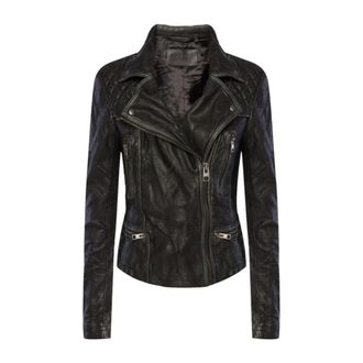 AllSaints Vrachtjas - Dames - Leren en Su&egrave;de Jassen - Zwart - 2XS - Leer - Jassen