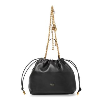 Chlo&eacute; Icons Chain Shoulder Bag - female - Chlo&eacute; - Bucket Bags - Black - ONE SIZE - Bags