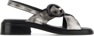 Prada BlackWhite Slingback Sandals
