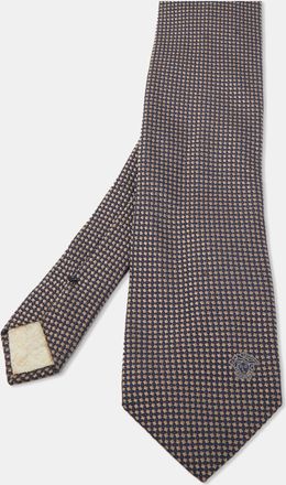 Versace Navy Blue Patterned Silk Jacquard Tie