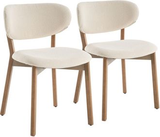 Happy Garden Pack De 2 Sillas Aura De Tela De Lazo Beige Y Madera Clara