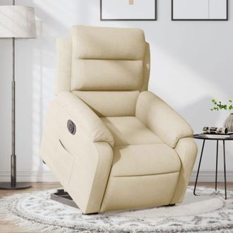vidaXL Vidaxl - Sill&oacute;n El&eacute;ctrico Reclinable Elevable De Tela Color Crema