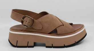 Homers Womens Duyba Reverse Farro Platform Sandals In Beige