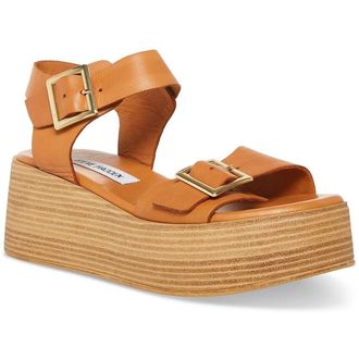 Steve Madden Marka Sandals Womens Brown Leather Platform Strappy UPS925