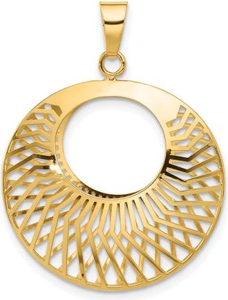 Diamond2Deal 14k Yellow Gold Polished Hollow Fancy Pendant