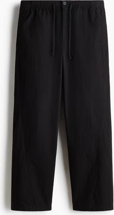 H&M Relaxed Fit Twisted Trousers in Black at Nordstrom, Size Xx-Large