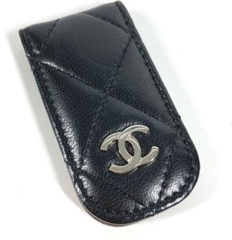 Chanel Black Leather Money Clip (Pre-Owned)