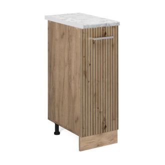 Vicco Armario De Farmacia R-line, Roble Artesanal, 30 Cm Et M&aacute;rmol