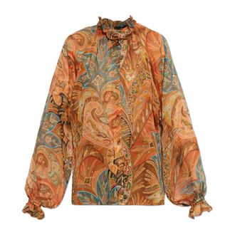 Etro Etro, Blouses, female, Multicolor, Size: XS Shirt with Frill on the Collar