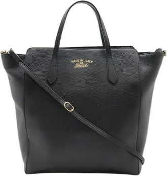 Gucci Pre-owned Tote Bags, female, Black, Size: ONE SIZE Pre-owned Swing Leather 2way Shoulder Tote