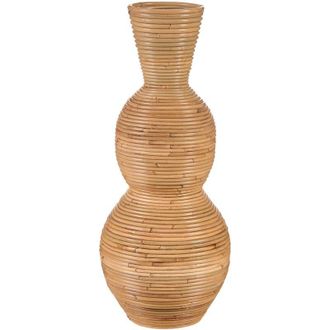 Beliani Decorative Vase Natural Rattan 70 cm Boho Rustic Style Home Decor SYMI
