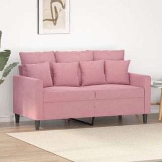 vidaXL Divano a 2 Posti Rosa 120 cm in Velluto vidaXL 342497