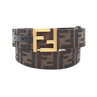 Fendi Pre-owned FF Logo Leather Belt - female - Fendi Vintage - Vintage Belts - Brown - ONE SIZE - Pre-owned