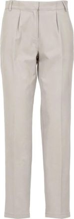 Kaos Dove Grey Viscose Enkellange Broek - Dames - Straight fit broeken - Grijs - S - Broeken
