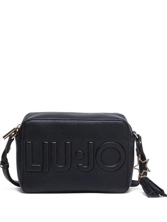 Liu Jo logo-plaque tassel cross body - women - Polyurethane/Polyester/Polyester - OS - Black