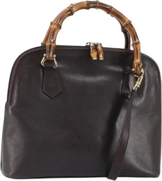 Gucci Pre-owned Handbags, female, Brown, Size: ONE SIZE Pre-owned Leather Handbag
