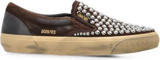 Golden Goose Brown Slip On Sneakers