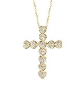 Glaze Jewelry 14K Over Silver Cz Cross Necklace
