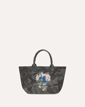 Ganni Borsa Shopping a trapezio con stampa fiore media Woman UNI