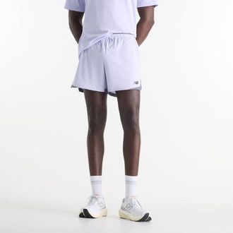 New Balance Uomo RC Essential Short 5 in Viola, Politessuto, Taglia XL