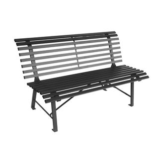 Sweeek Banco de jard&iacute;n de acero para 2 personas, antracita