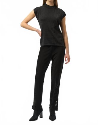 Joseph Ribkoff High Neck Pullover Top In Black
