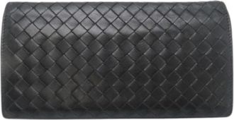 Bottega Veneta Pre-owned Vintage Bi-fold Portemonnee - Heren - Vintage Accessoires - Zwart - ONE Size - Leer - Vintage