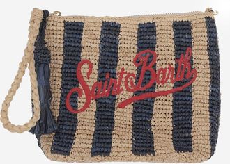 MC2 Saint Barth Raffia clutch met logo